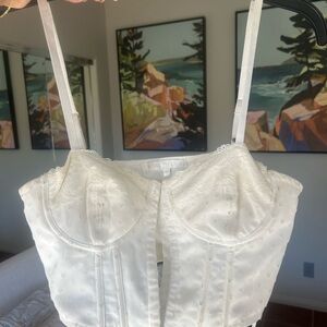 REVOLVE White Lace Corset Top